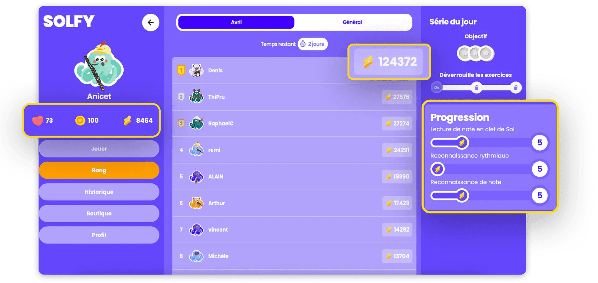 Capture de l'environnement ludique Solfy
